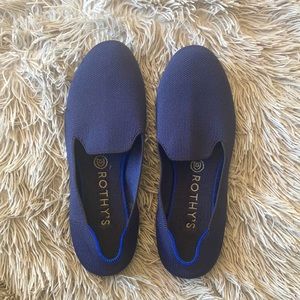 Dark blue Rothy loafers, washable